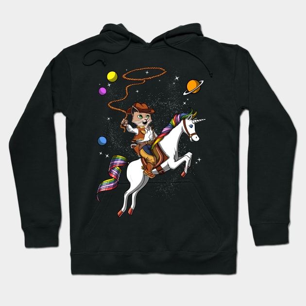 Cat Cowboy Riding Unicorn Hoodie by underheaven